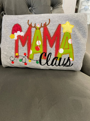 MAMA Claus Embroidered Sweatshirt