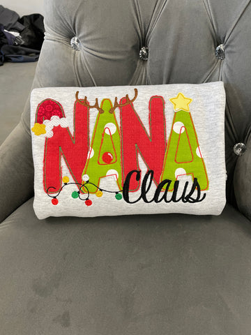 NANA  Claus Embroidered Sweatshirt