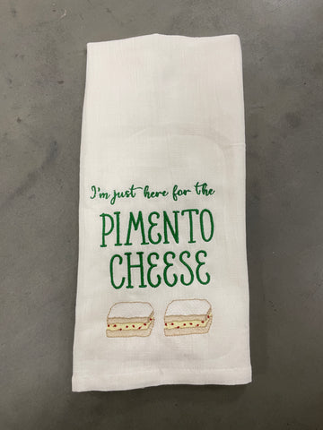 Pimento Cheese Embroidered Tea Towel