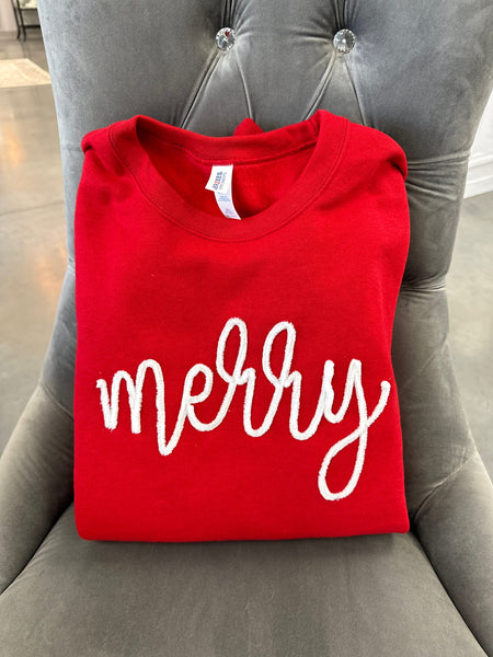 merry Chenille Embroidered Sweatshirt