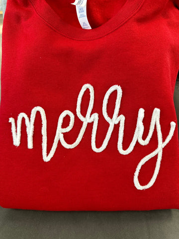merry Chenille Embroidered Sweatshirt