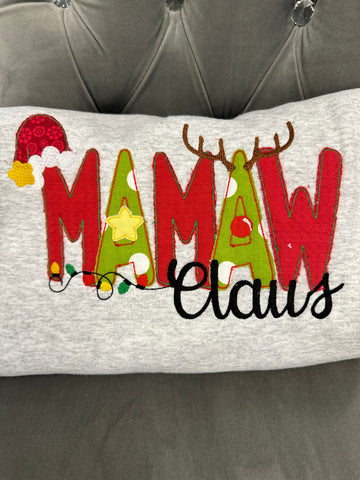 MAMAW Claus Embroidered Sweatshirt