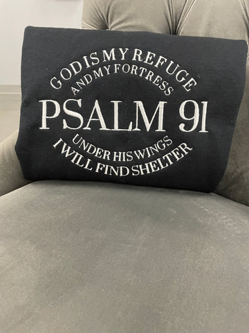 Psalm 91 Embroidered Sweatshirt