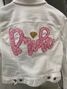 Bride Applique Upcycle Denim Jacket