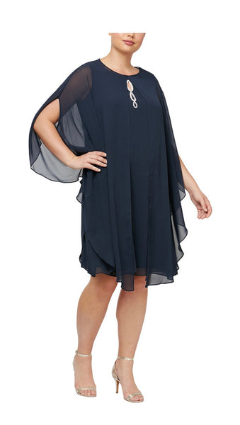 Devin Iris Cape Dress Style SL612806