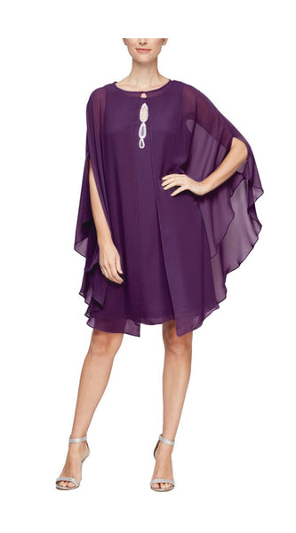 Devin Iris Cape Dress Style SL612806