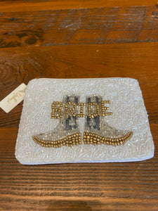 Bride Cowgirl Boot Beaded Wallet