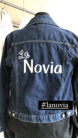 La Novia Embroidered Denim Jacket