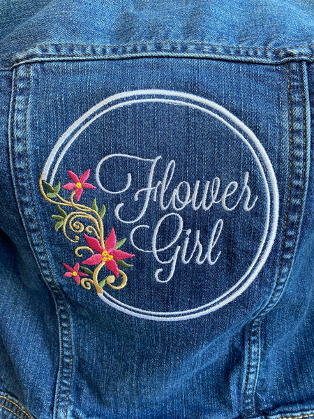 Flower Girl Upcycled Embroidered Denim Jacket