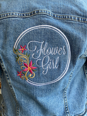 Flower Girl Upcycle Embroidered Denim Jacket