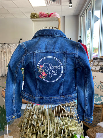 Flower Girl Upcycled Embroidered Denim Jacket