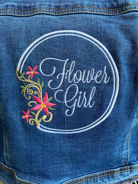 Flower Girl Upcycle Embroidered Denim Jacket