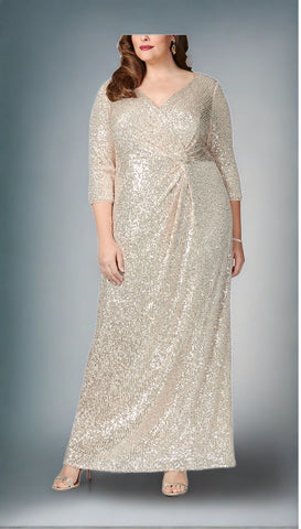 Declan Gold Sequin Gown Style 8496646