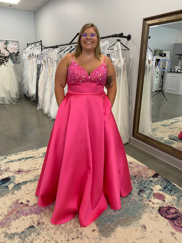 Alyce Paris Gown 1763 Hot Pink