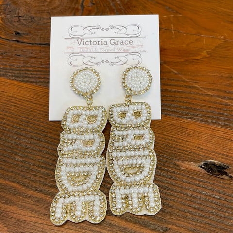 Bride Rhinestone & Bead Earrings