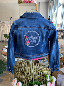 Flower Girl Upcycle Embroidered Denim Jacket