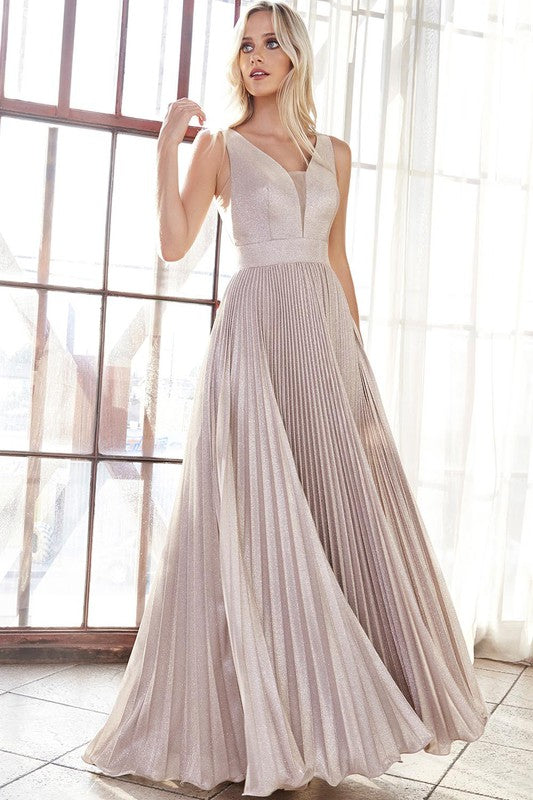 Long Formal Metallic Gown