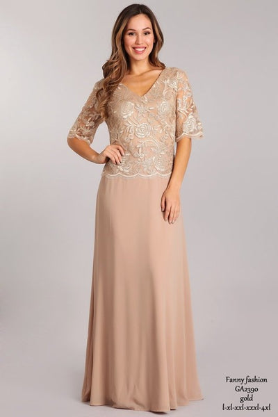 Fanny Fashion GA2390 Mother-of-the-Bride Long Formal Dress