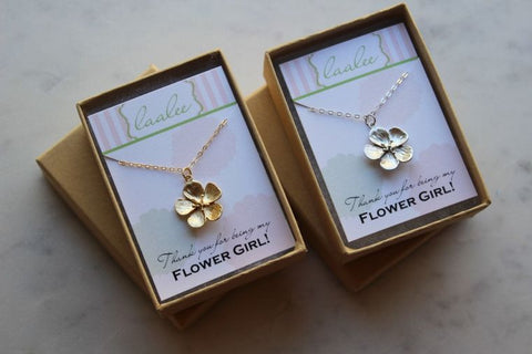 LaaLee Gold Flower Girl Necklace