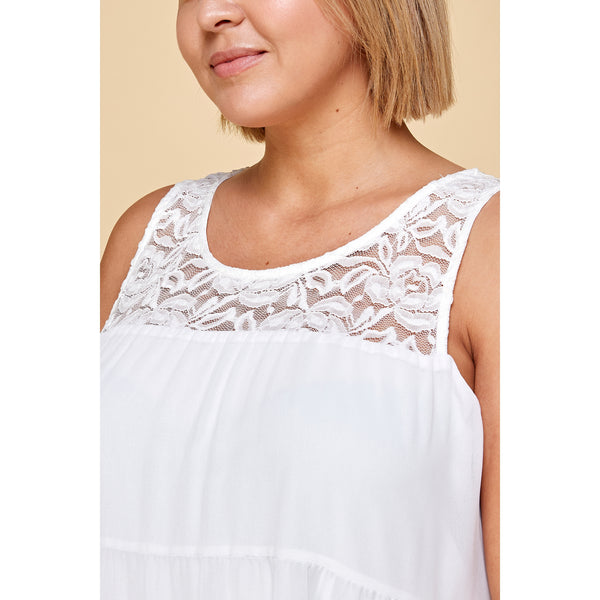 Gail Sleeveless Lace Plus Size Mini Dress