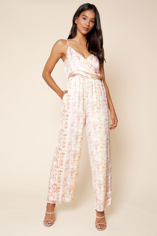 Payton Snake Surplice Jumpsuit