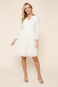 Sway Me Eyelet Tiered Dress