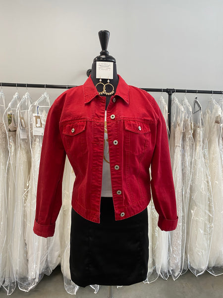 Nashville Red Custom Fringe Denim Jacket