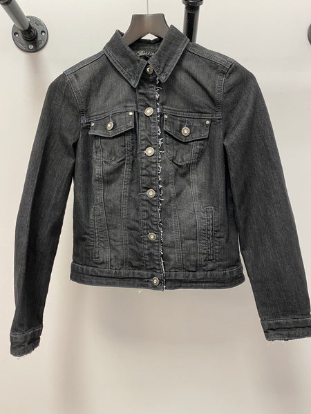 GEORGIA Black Embroidered Denim Jacket