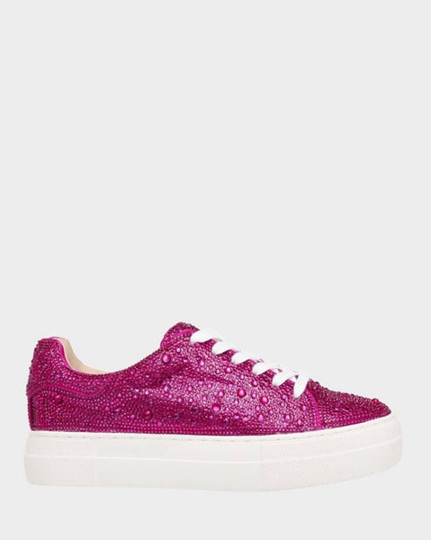 Betsey Johnson Sidny Fuchsia Rhinestone Sneaker