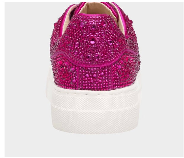 Betsey Johnson Sidny Fuchsia Rhinestone Sneaker