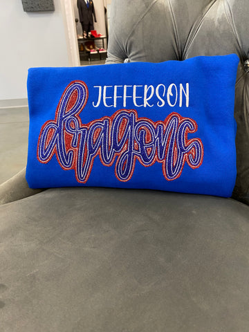 Jefferson Dragons Embroidered Sweatshirt