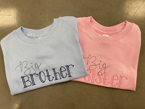 Big Sister Embroidered Toddler T Shirt