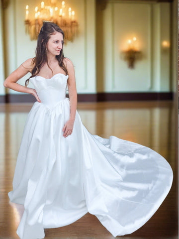Jovani Bridal Off White Strapless Lace Up Back Wedding Ballgown